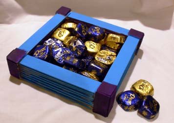 craft stick candy box filled with chocolates - children's woodworking project