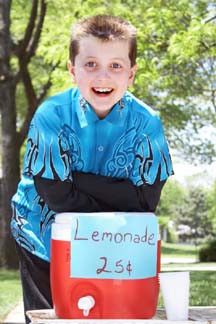 boy selling lemonade